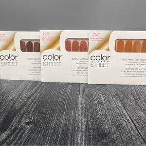 Color Street Nail Strips Gold Glitter Lot of 3 New in Sealed Package